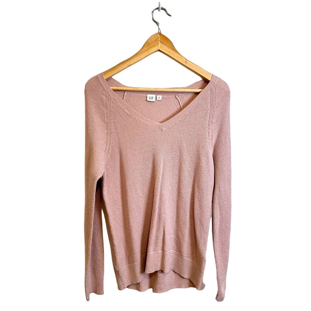 GAP Lilac Lavender V-Neck Long Sleeve Knit Sweater Women's Medium